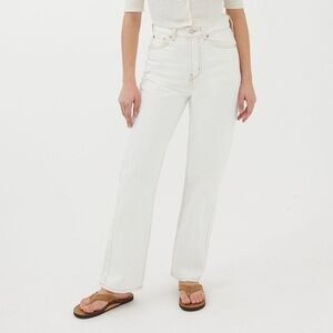 Urban Outfitters BDG High-Rise Straight Leg White Cowboy Jeans Size 25